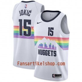 Denver Nuggets Trikot Nikola Jokic 15 2018-19 Nike City Edition Weiß Swingman - Herren